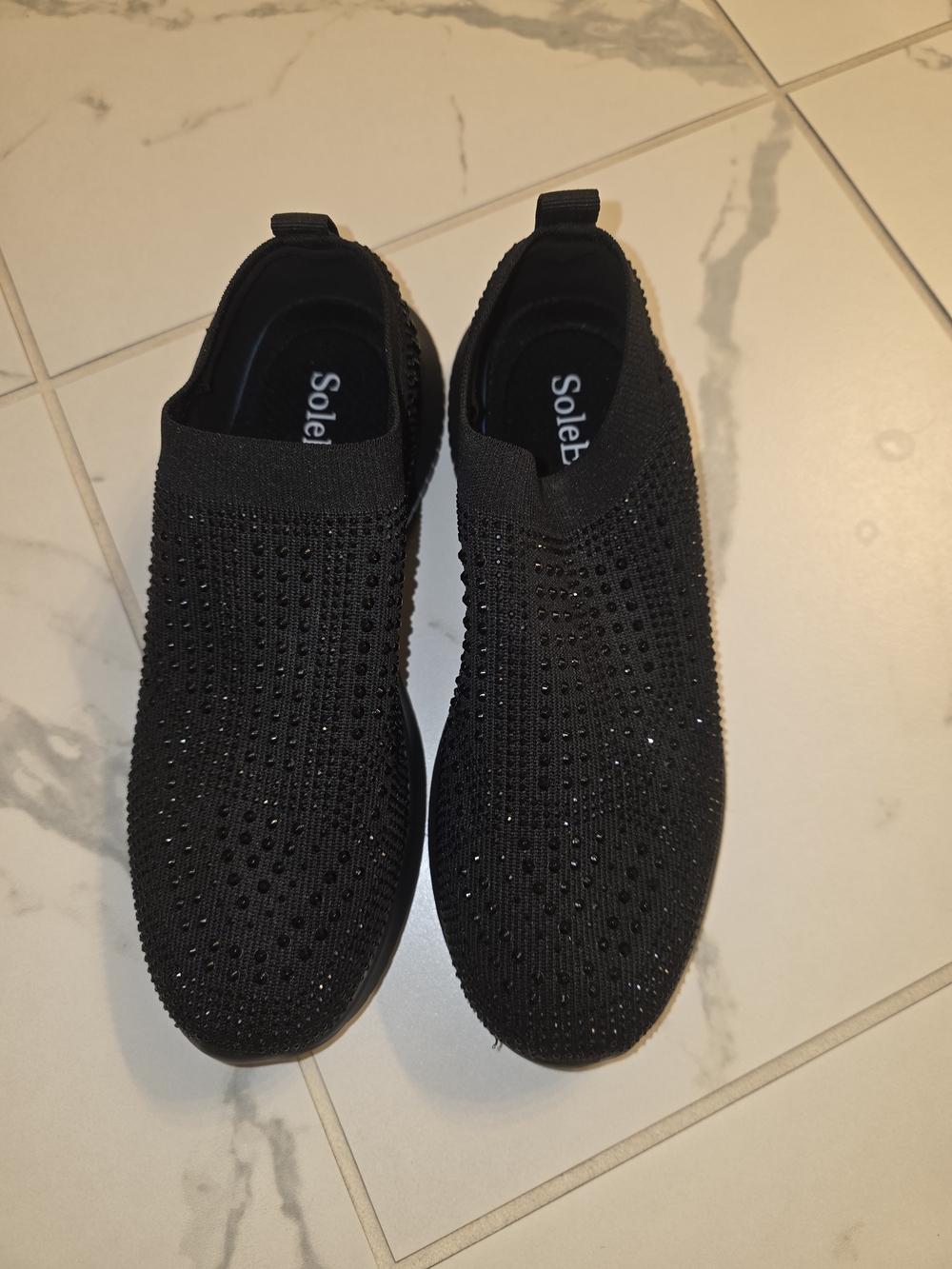 Men's Black Slip-On Knit Sneakers